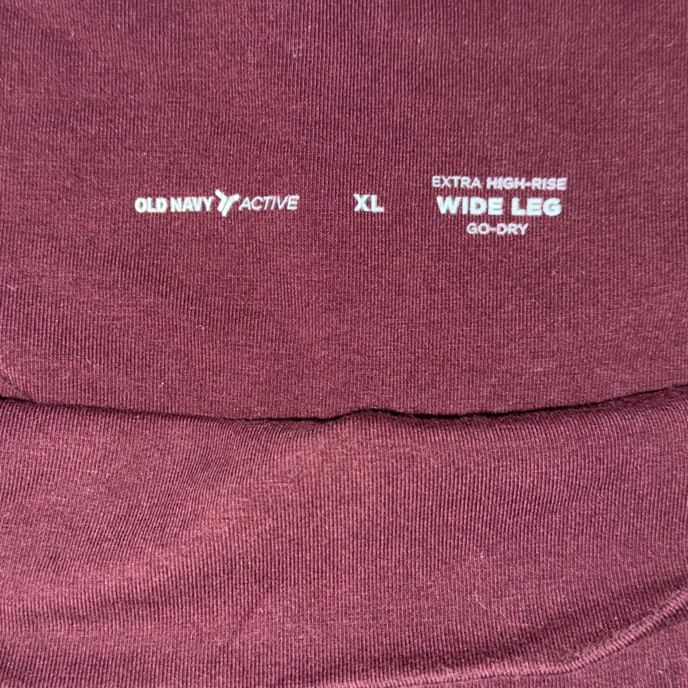 Old Navy Active Burgundy Extra Wide Leg Pants - Picture 3 of 3